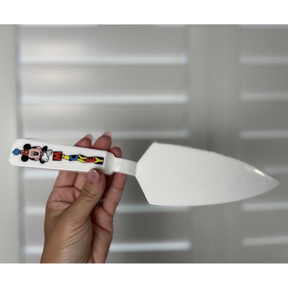 Disney Vintage Mickey Mouse Pie Server Spatula Plastic Melamine White Birthday - Picture 9 of 14